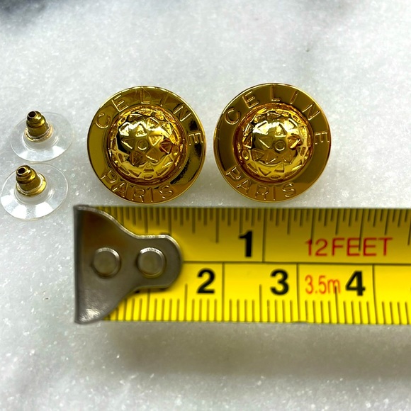 Celine Paris globe celestial stars gold earrings EUC auth - Picture 1 of 3